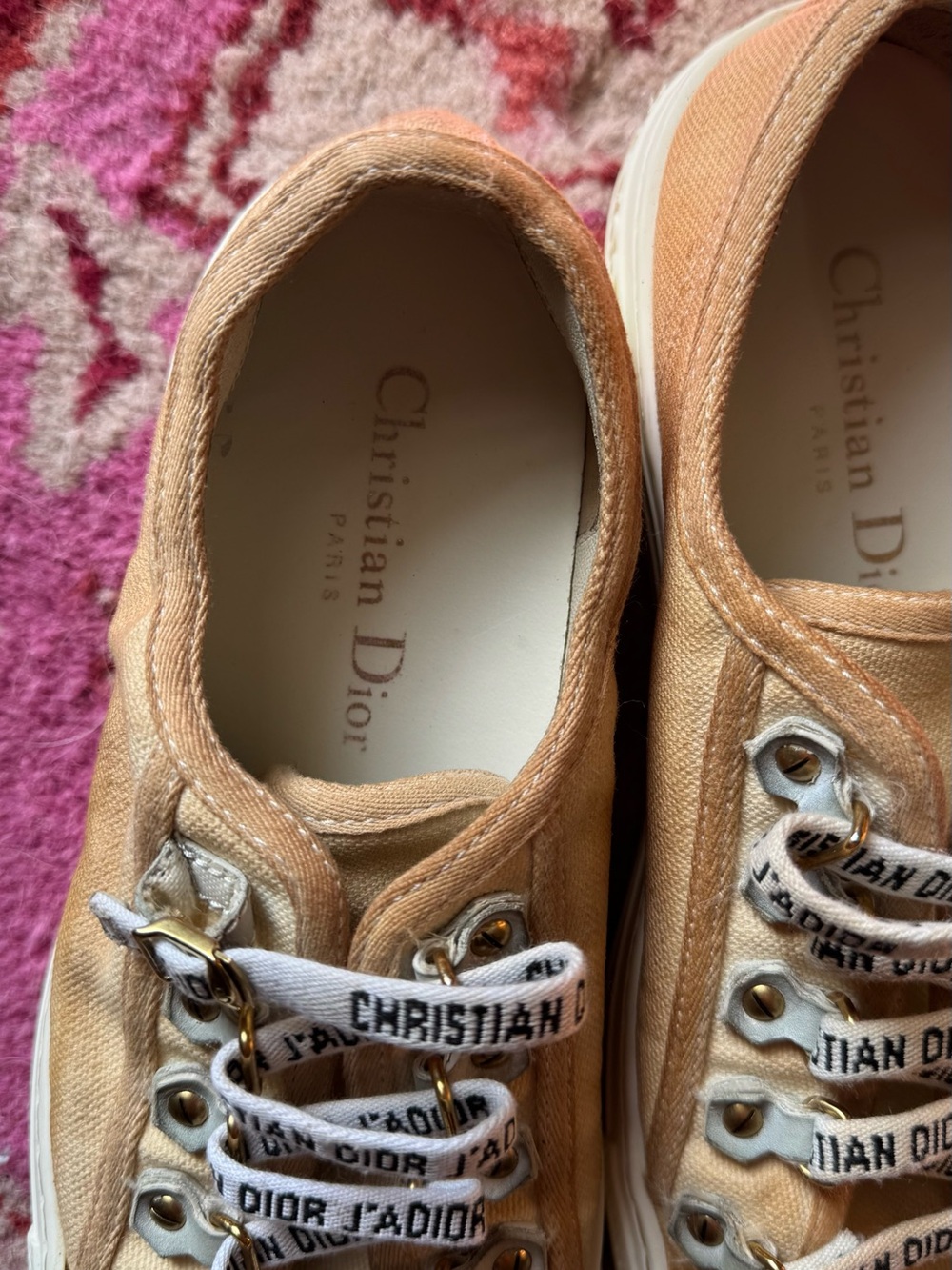 Christian Dior Walk'N'Dior low-top Tan Canvas sneakers - Picture 2 of 8